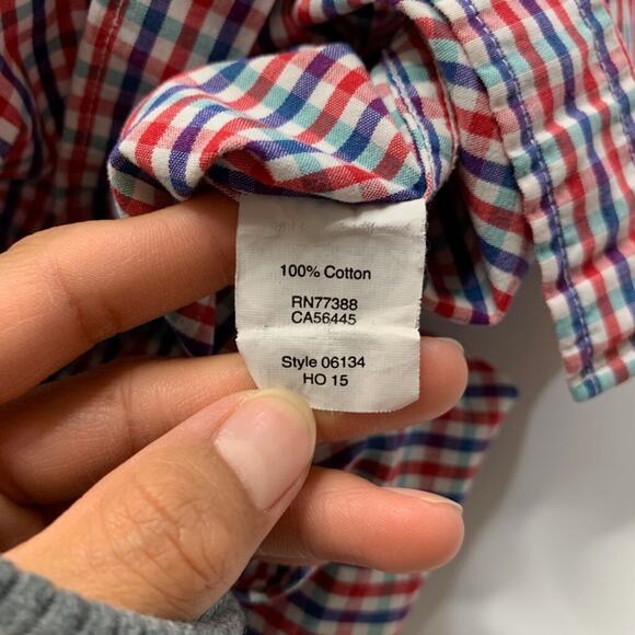 J Crew Shirt Mens S Small Slim Fit Gingham Cotton Long Sleeve Button Down Collar - Picture 6 of 9